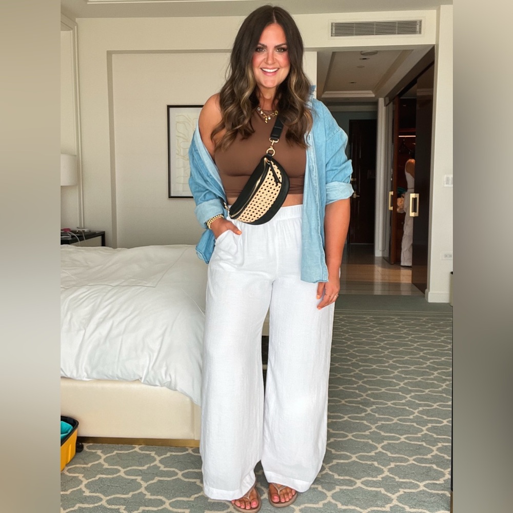 Women's White Wide-Leg Pants